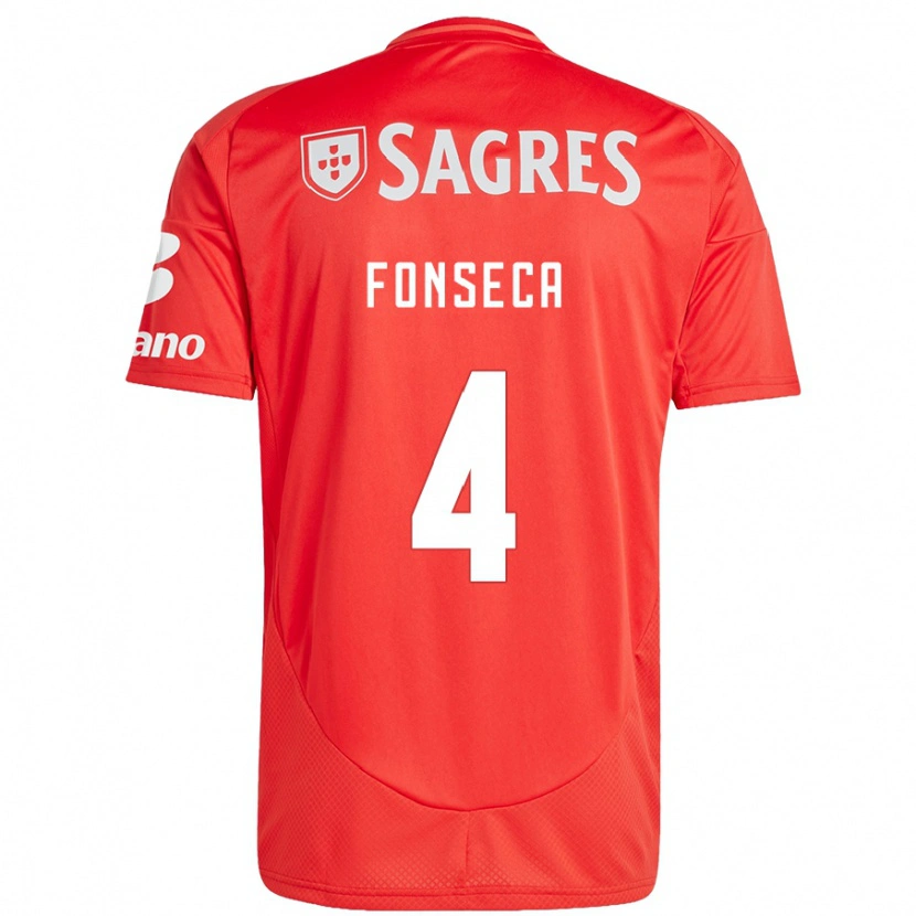Danxen Niño Camiseta João Fonseca #4 Rojo Blanco 1ª Equipación 2024/25 La Camisa México