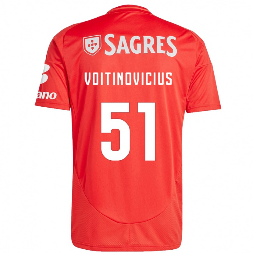 Danxen Niño Camiseta Arnas Voitinovicius #51 Rojo Blanco 1ª Equipación 2024/25 La Camisa México