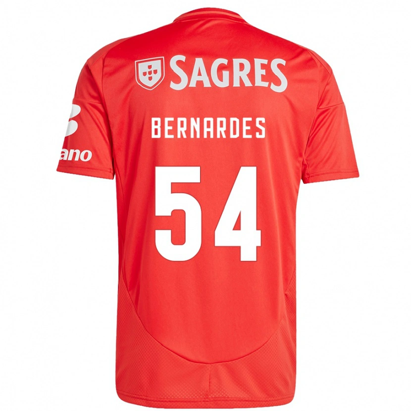 Danxen Niño Camiseta Bernardes #54 Rojo Blanco 1ª Equipación 2024/25 La Camisa México