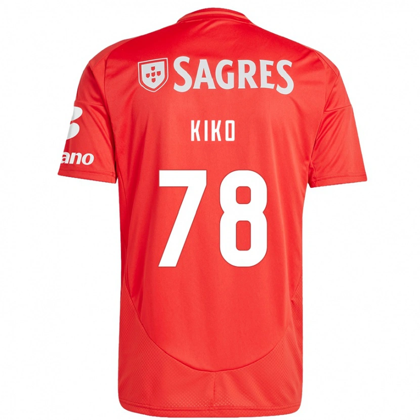 Danxen Niño Camiseta Kiko #78 Rojo Blanco 1ª Equipación 2024/25 La Camisa México