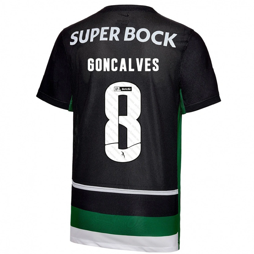 Danxen Niño Camiseta Pedro Gonçalves #8 Negro Blanco Verde 1ª Equipación 2024/25 La Camisa México