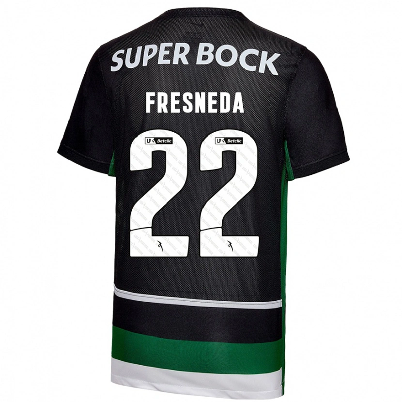 Danxen Niño Camiseta Iván Fresneda #22 Negro Blanco Verde 1ª Equipación 2024/25 La Camisa México