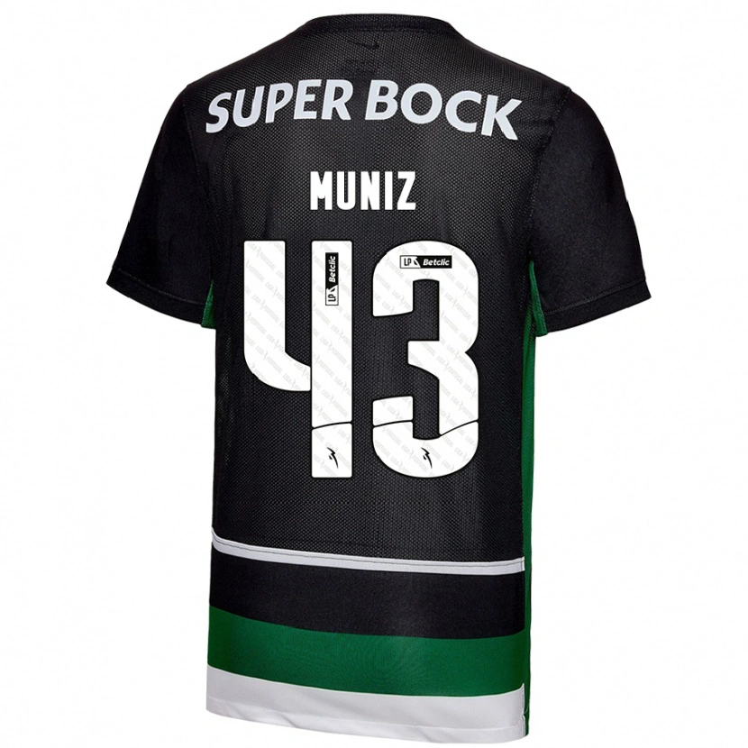Danxen Niño Camiseta João Muniz #43 Negro Blanco Verde 1ª Equipación 2024/25 La Camisa México