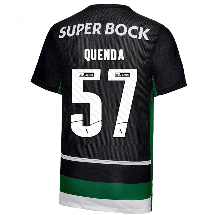 Danxen Niño Camiseta Geovany Quenda #57 Negro Blanco Verde 1ª Equipación 2024/25 La Camisa México