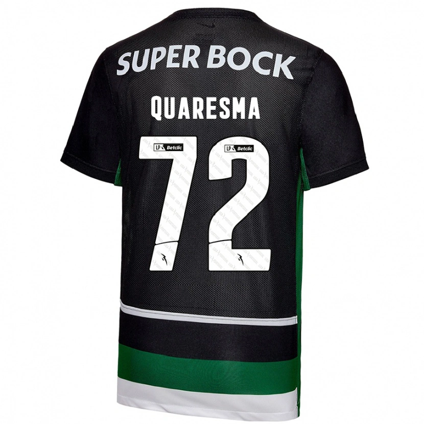 Danxen Niño Camiseta Eduardo Quaresma #72 Negro Blanco Verde 1ª Equipación 2024/25 La Camisa México