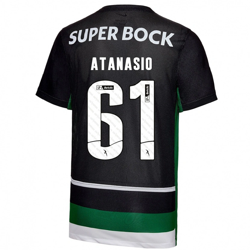 Danxen Niño Camiseta Atanásio #61 Negro Blanco Verde 1ª Equipación 2024/25 La Camisa México
