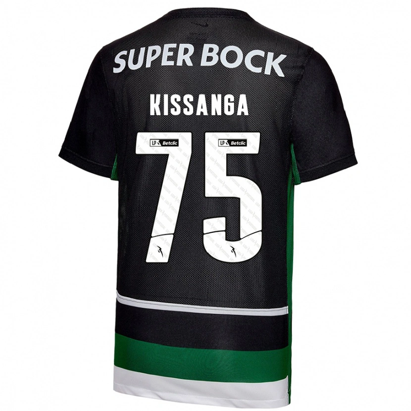 Danxen Niño Camiseta Manuel Kissanga #75 Negro Blanco Verde 1ª Equipación 2024/25 La Camisa México