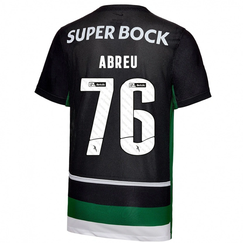 Danxen Niño Camiseta Diogo Abreu #76 Negro Blanco Verde 1ª Equipación 2024/25 La Camisa México