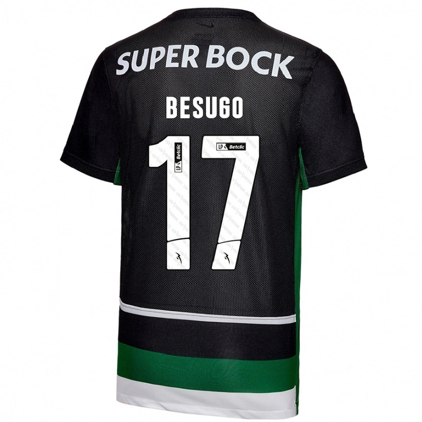Danxen Niño Camiseta Neuza Besugo #17 Negro Blanco Verde 1ª Equipación 2024/25 La Camisa México