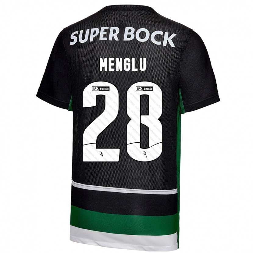 Danxen Niño Camiseta Shen Menglu #28 Negro Blanco Verde 1ª Equipación 2024/25 La Camisa México