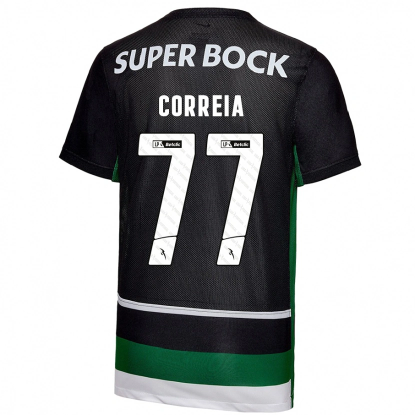 Danxen Niño Camiseta Alícia Correia #77 Negro Blanco Verde 1ª Equipación 2024/25 La Camisa México