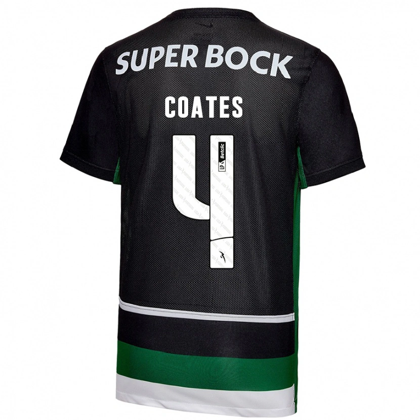 Danxen Niño Camiseta Sebastián Coates #4 Negro Blanco Verde 1ª Equipación 2024/25 La Camisa México