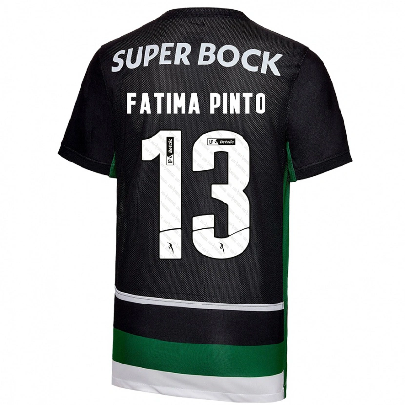 Danxen Niño Camiseta Fátima Alexandra Figueira Pinto #13 Negro Blanco Verde 1ª Equipación 2024/25 La Camisa México