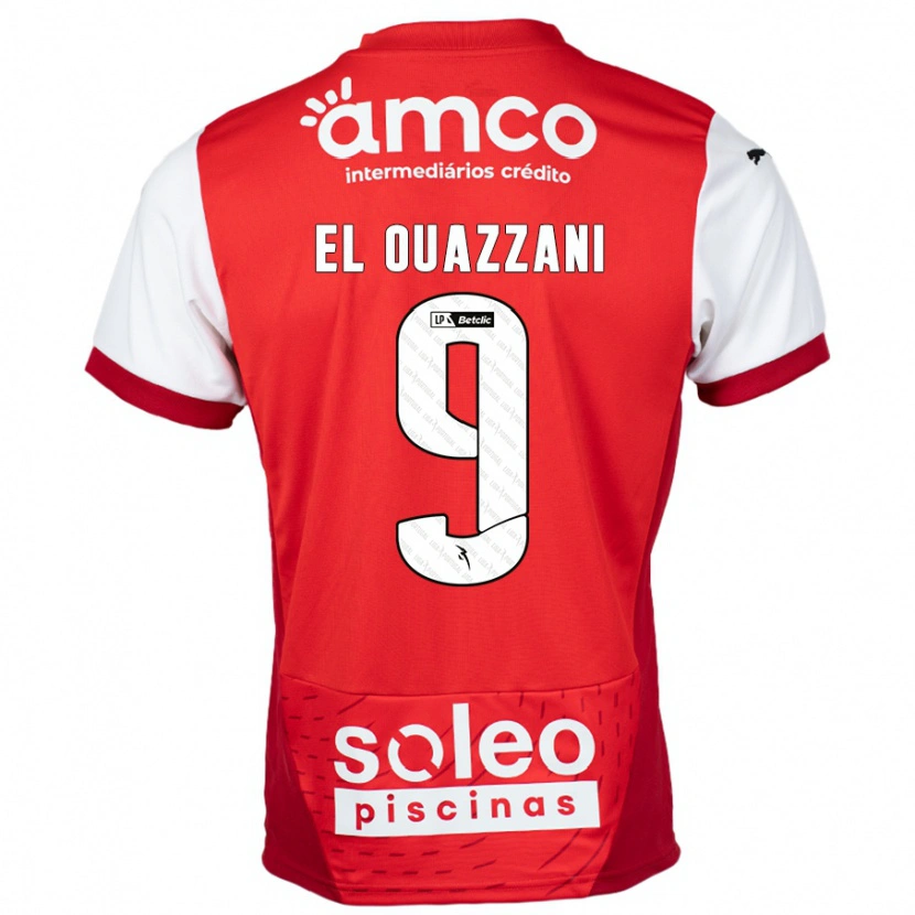 Danxen Niño Camiseta Amine El Ouazzani #9 Rojo Blanco 1ª Equipación 2024/25 La Camisa México