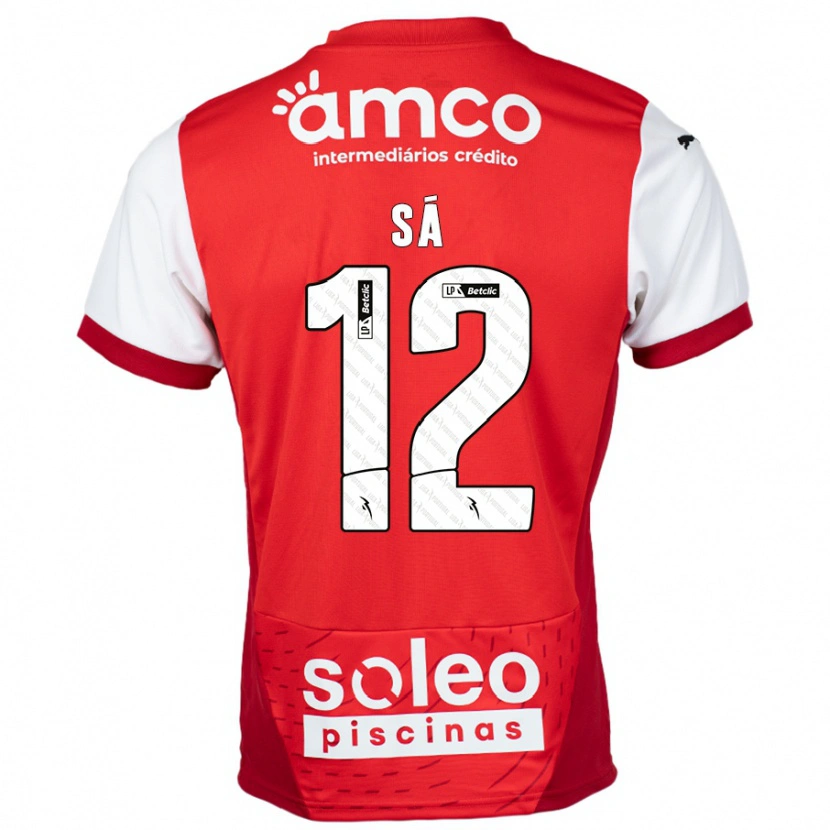 Danxen Niño Camiseta Tiago Sá #12 Rojo Blanco 1ª Equipación 2024/25 La Camisa México
