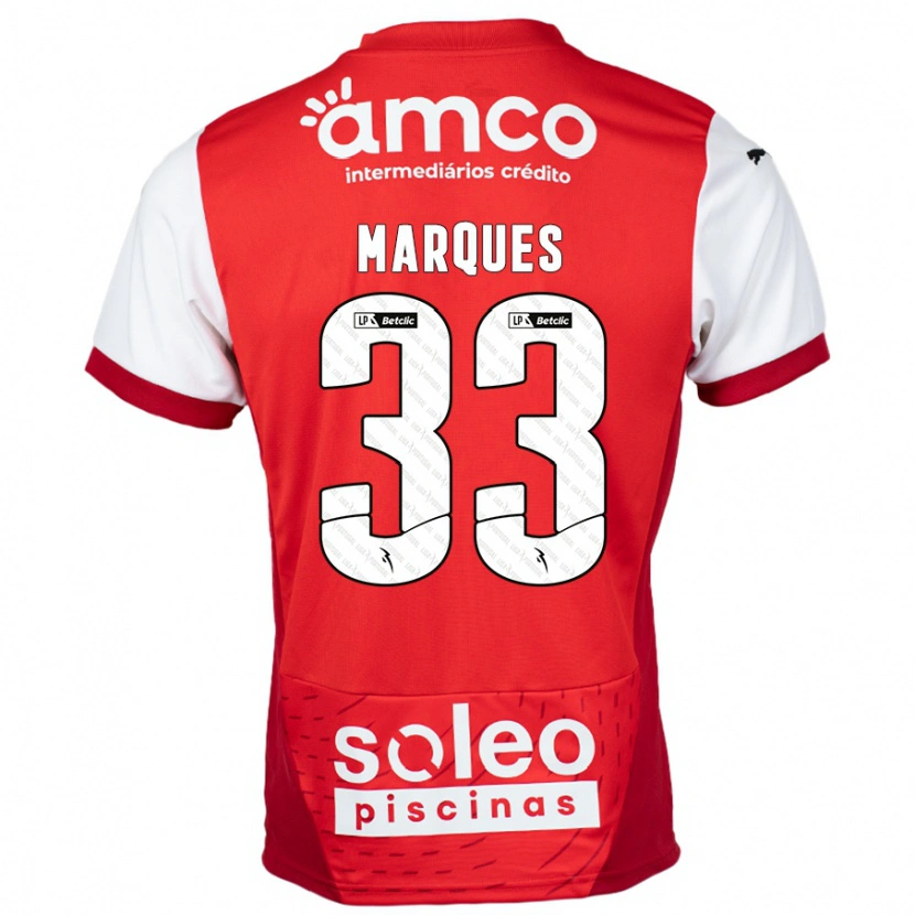 Danxen Niño Camiseta João Marques #33 Rojo Blanco 1ª Equipación 2024/25 La Camisa México