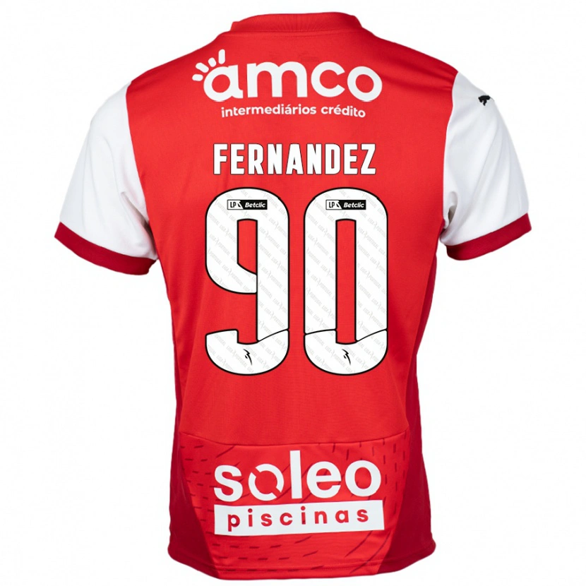 Danxen Niño Camiseta Roberto Fernández #90 Rojo Blanco 1ª Equipación 2024/25 La Camisa México
