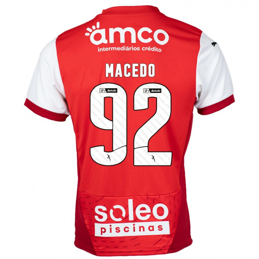 Danxen Niño Camiseta Rodrigo Macedo #92 Rojo Blanco 1ª Equipación 2024/25 La Camisa México