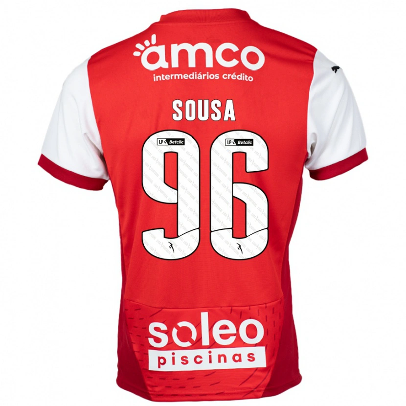 Danxen Niño Camiseta Afonso Sousa #96 Rojo Blanco 1ª Equipación 2024/25 La Camisa México