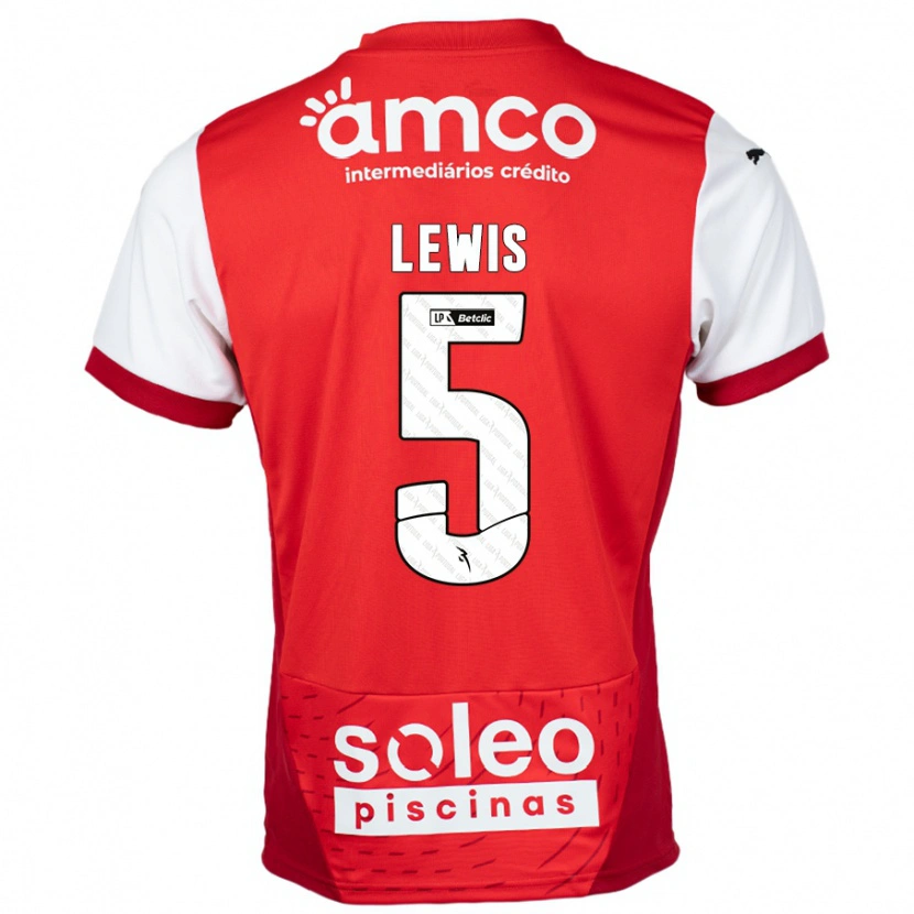 Danxen Niño Camiseta Leah Lewis #5 Rojo Blanco 1ª Equipación 2024/25 La Camisa México