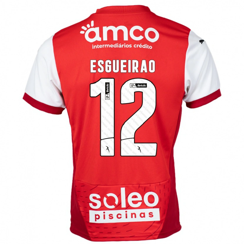 Danxen Niño Camiseta Íris Esgueirão #12 Rojo Blanco 1ª Equipación 2024/25 La Camisa México