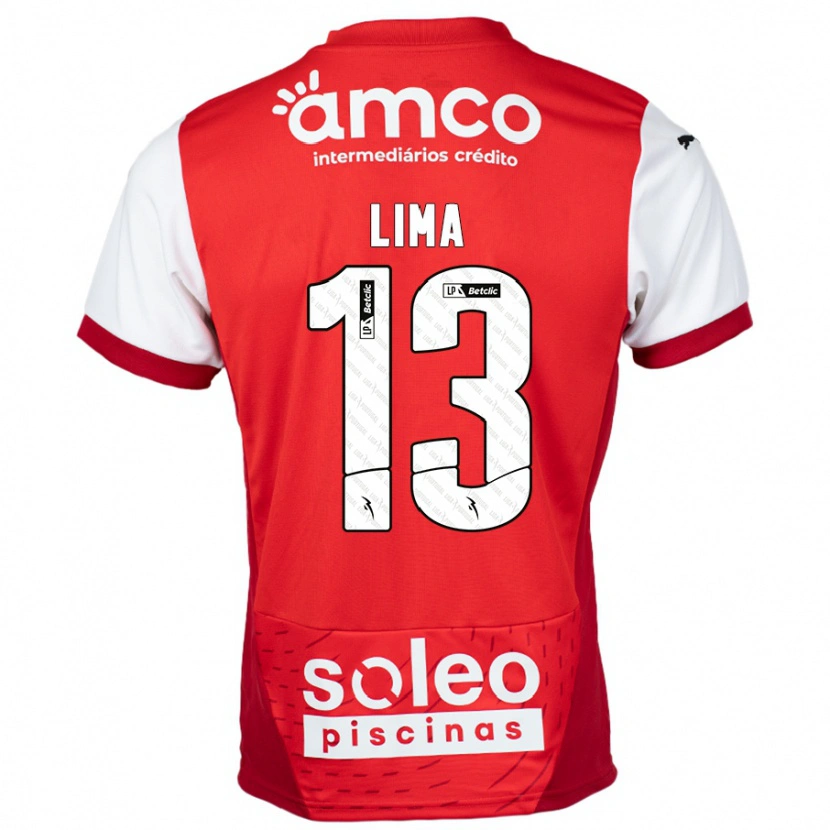 Danxen Niño Camiseta Aline Lima #13 Rojo Blanco 1ª Equipación 2024/25 La Camisa México