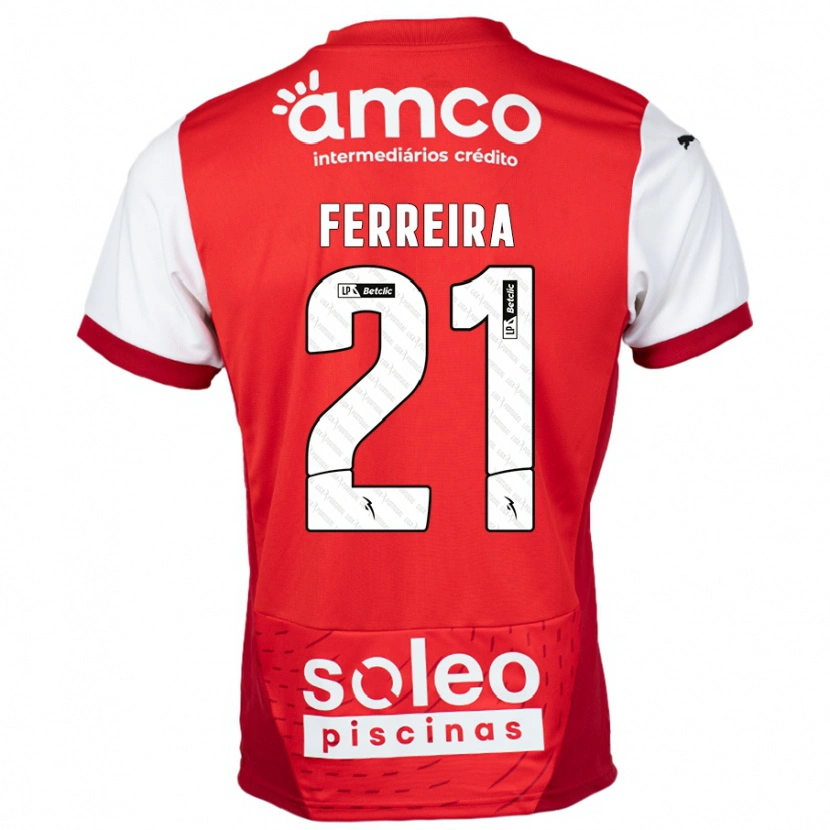 Danxen Niño Camiseta Ana Carolina Ferreira #21 Rojo Blanco 1ª Equipación 2024/25 La Camisa México