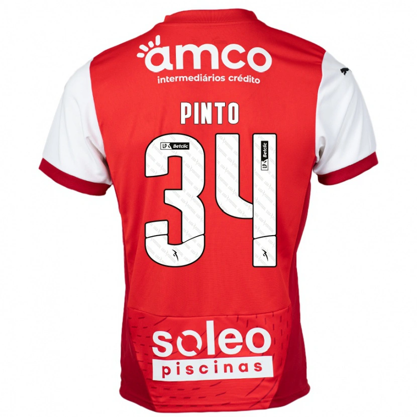 Danxen Niño Camiseta Ana Pinto #34 Rojo Blanco 1ª Equipación 2024/25 La Camisa México
