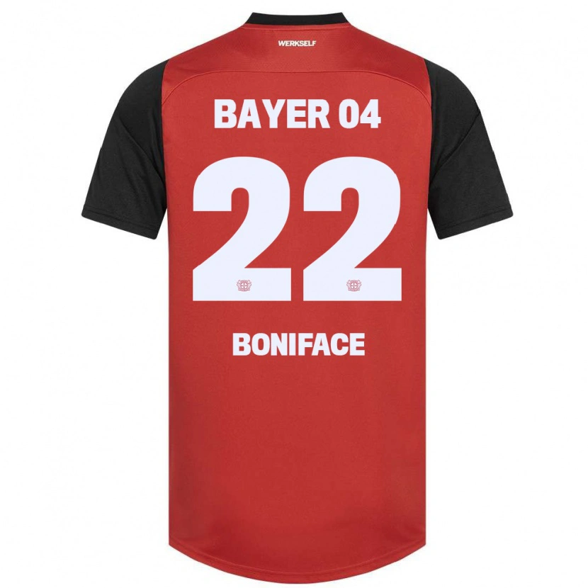 Danxen Niño Camiseta Victor Boniface #22 Rojo Negro 1ª Equipación 2024/25 La Camisa México