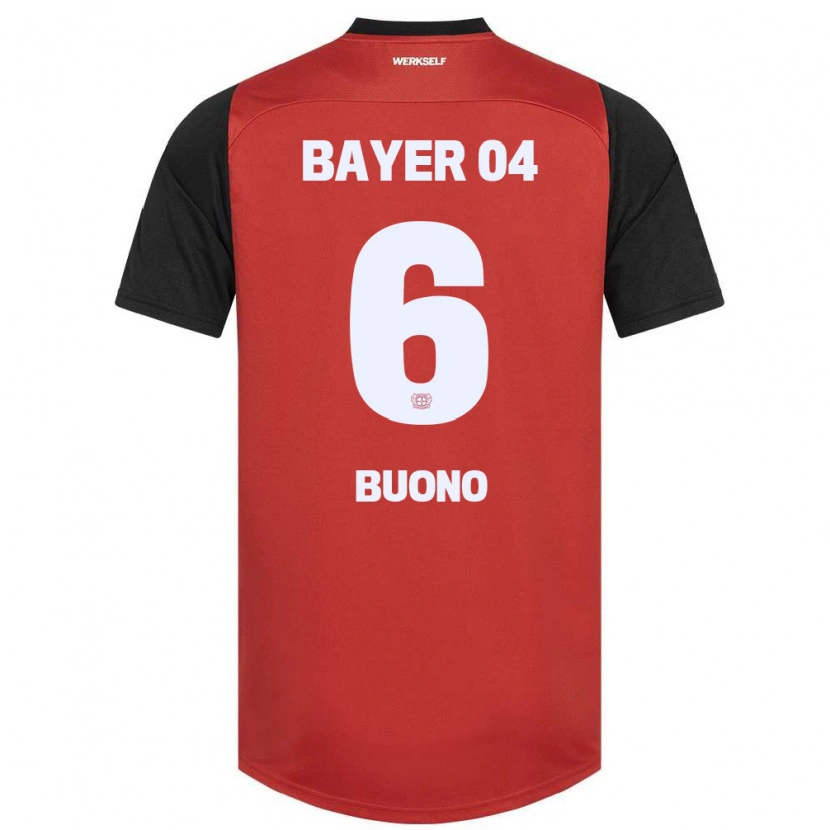 Danxen Niño Camiseta Francesco Buono #6 Rojo Negro 1ª Equipación 2024/25 La Camisa México