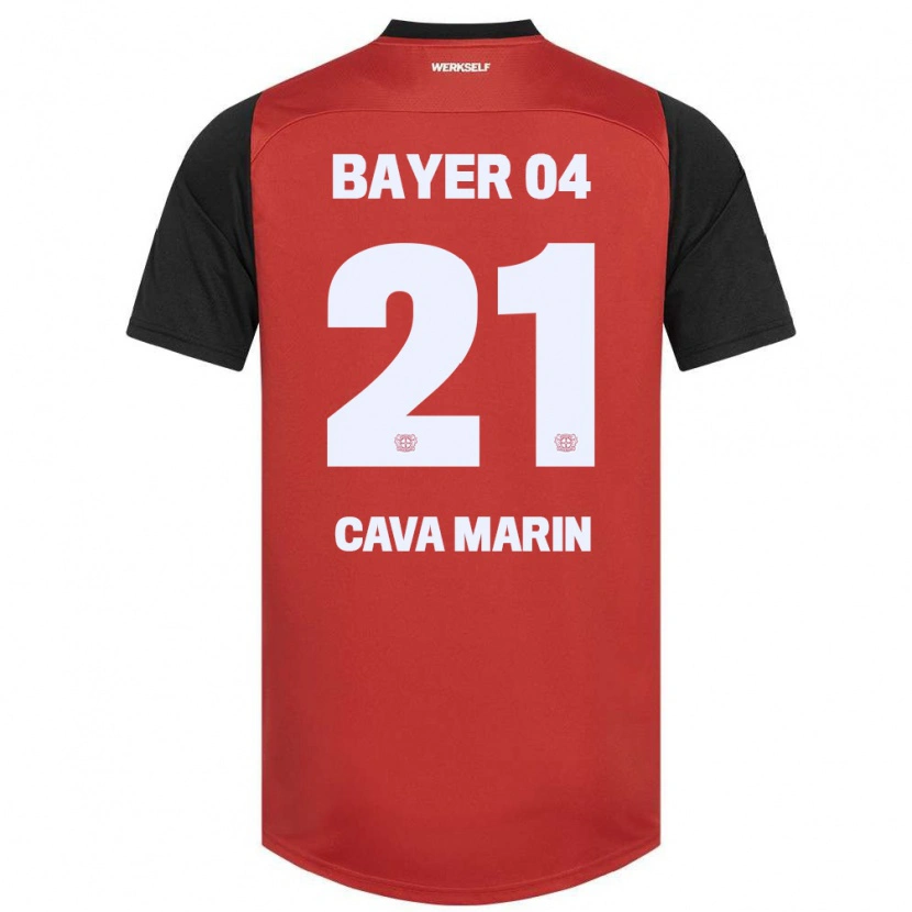 Danxen Niño Camiseta Sofia Cava Marin #21 Rojo Negro 1ª Equipación 2024/25 La Camisa México