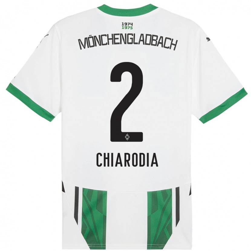 Danxen Niño Camiseta Fabio Chiarodia #2 Blanco Verde 1ª Equipación 2024/25 La Camisa México