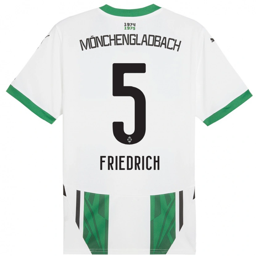 Danxen Niño Camiseta Marvin Friedrich #5 Blanco Verde 1ª Equipación 2024/25 La Camisa México