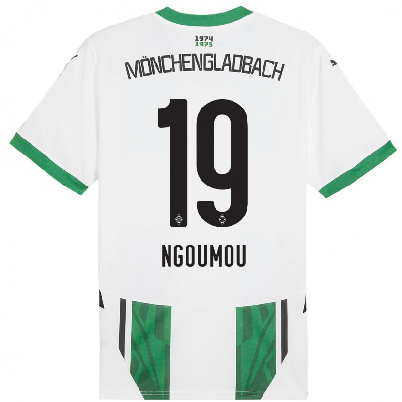 Danxen Niño Camiseta Nathan Ngoumou #19 Blanco Verde 1ª Equipación 2024/25 La Camisa México