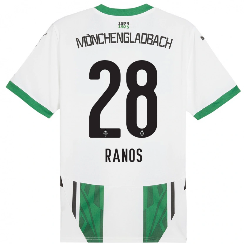 Danxen Niño Camiseta Grant-Leon Ranos #28 Blanco Verde 1ª Equipación 2024/25 La Camisa México
