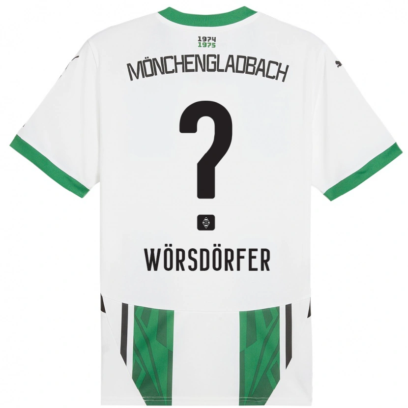 Danxen Niño Camiseta Len Wörsdörfer #0 Blanco Verde 1ª Equipación 2024/25 La Camisa México