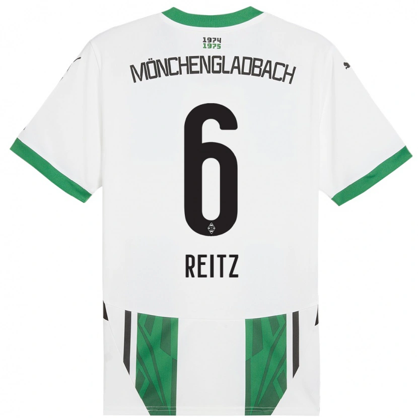 Danxen Niño Camiseta Tony Reitz #6 Blanco Verde 1ª Equipación 2024/25 La Camisa México
