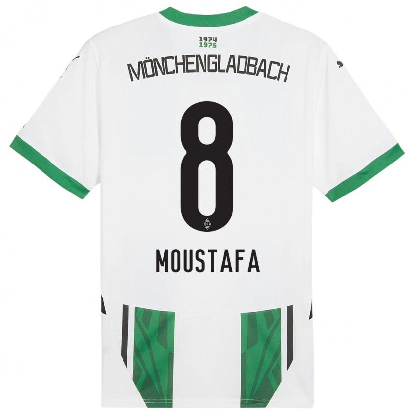 Danxen Niño Camiseta Moustafa Moustafa #8 Blanco Verde 1ª Equipación 2024/25 La Camisa México
