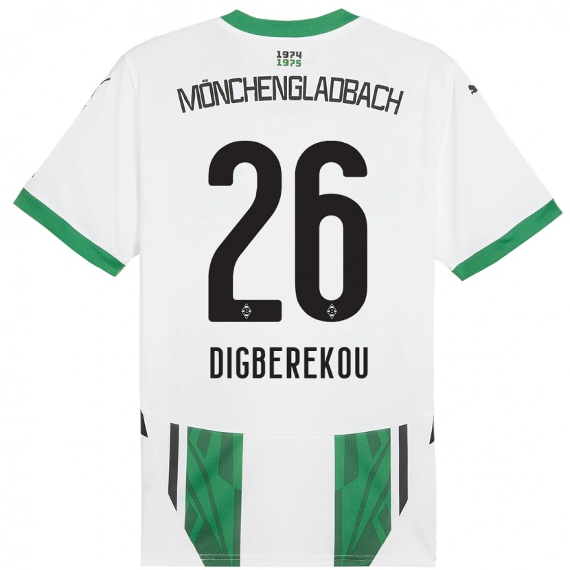 Danxen Niño Camiseta Ibrahim Digberekou #26 Blanco Verde 1ª Equipación 2024/25 La Camisa México