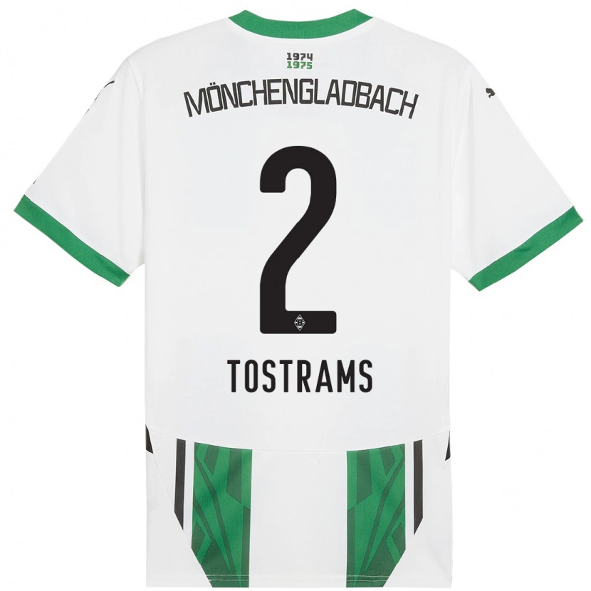 Danxen Niño Camiseta Eva Tostrams #2 Blanco Verde 1ª Equipación 2024/25 La Camisa México