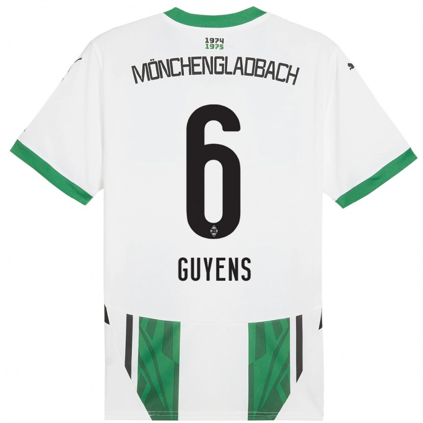Danxen Niño Camiseta Emily Guyens #6 Blanco Verde 1ª Equipación 2024/25 La Camisa México