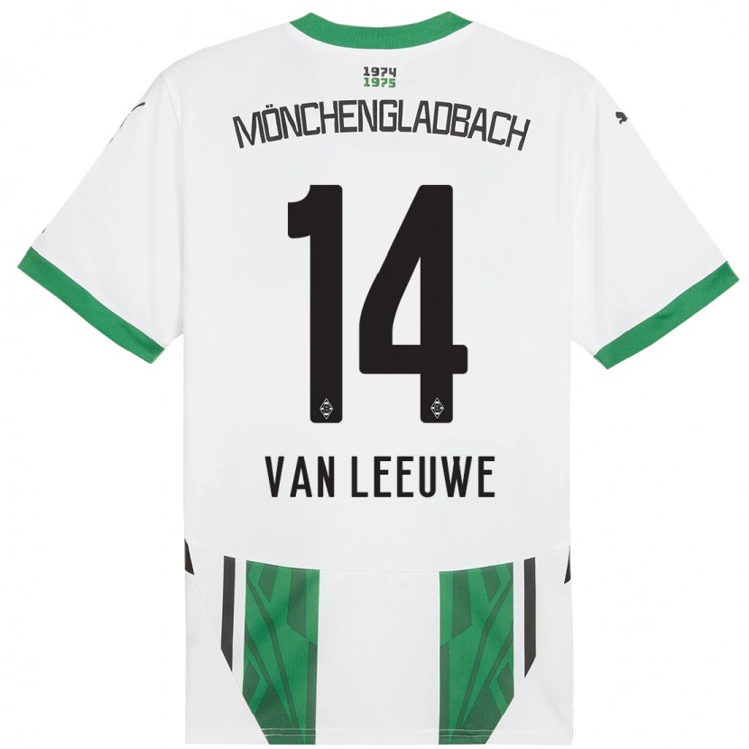 Danxen Niño Camiseta Kyra Van Leeuwe #14 Blanco Verde 1ª Equipación 2024/25 La Camisa México
