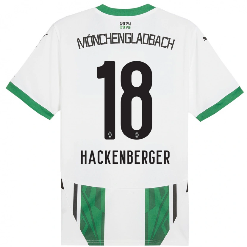 Danxen Niño Camiseta Jessica Hackenberger #18 Blanco Verde 1ª Equipación 2024/25 La Camisa México