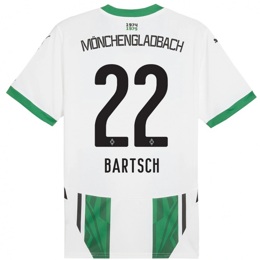 Danxen Niño Camiseta Kristina Bartsch #22 Blanco Verde 1ª Equipación 2024/25 La Camisa México
