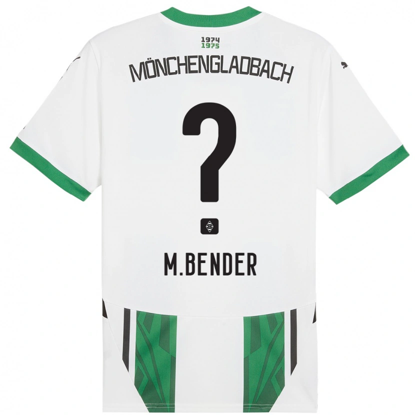 Danxen Niño Camiseta Maurice Bender #0 Blanco Verde 1ª Equipación 2024/25 La Camisa México