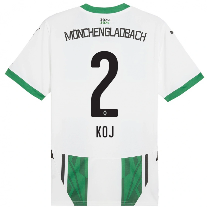Danxen Niño Camiseta Julia Koj #2 Blanco Verde 1ª Equipación 2024/25 La Camisa México