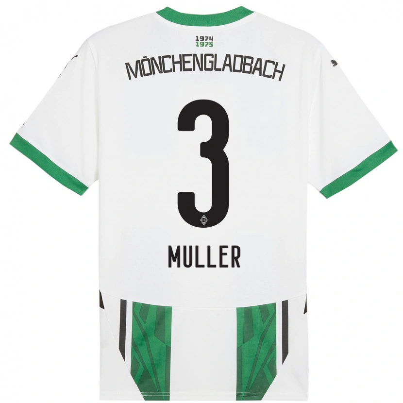 Danxen Niño Camiseta Barbara Müller #3 Blanco Verde 1ª Equipación 2024/25 La Camisa México