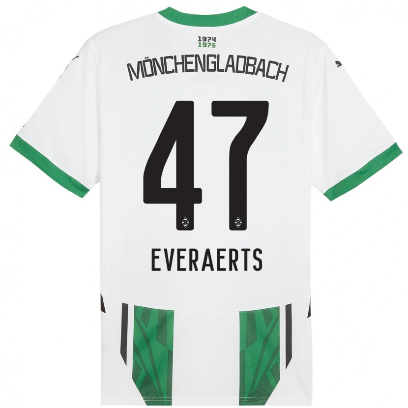 Danxen Niño Camiseta Kim Everaerts #47 Blanco Verde 1ª Equipación 2024/25 La Camisa México