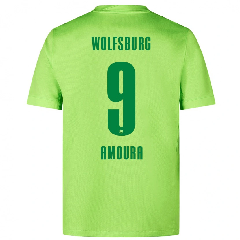 Danxen Niño Camiseta Mohamed Amoura #9 Verde Fluorescente 1ª Equipación 2024/25 La Camisa México