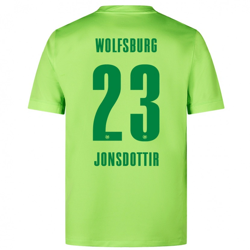 Danxen Niño Camiseta Sveindís Jane Jónsdóttir #23 Verde Fluorescente 1ª Equipación 2024/25 La Camisa México